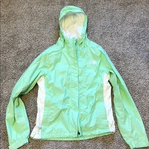 Women’s light weight rain jacket mint green